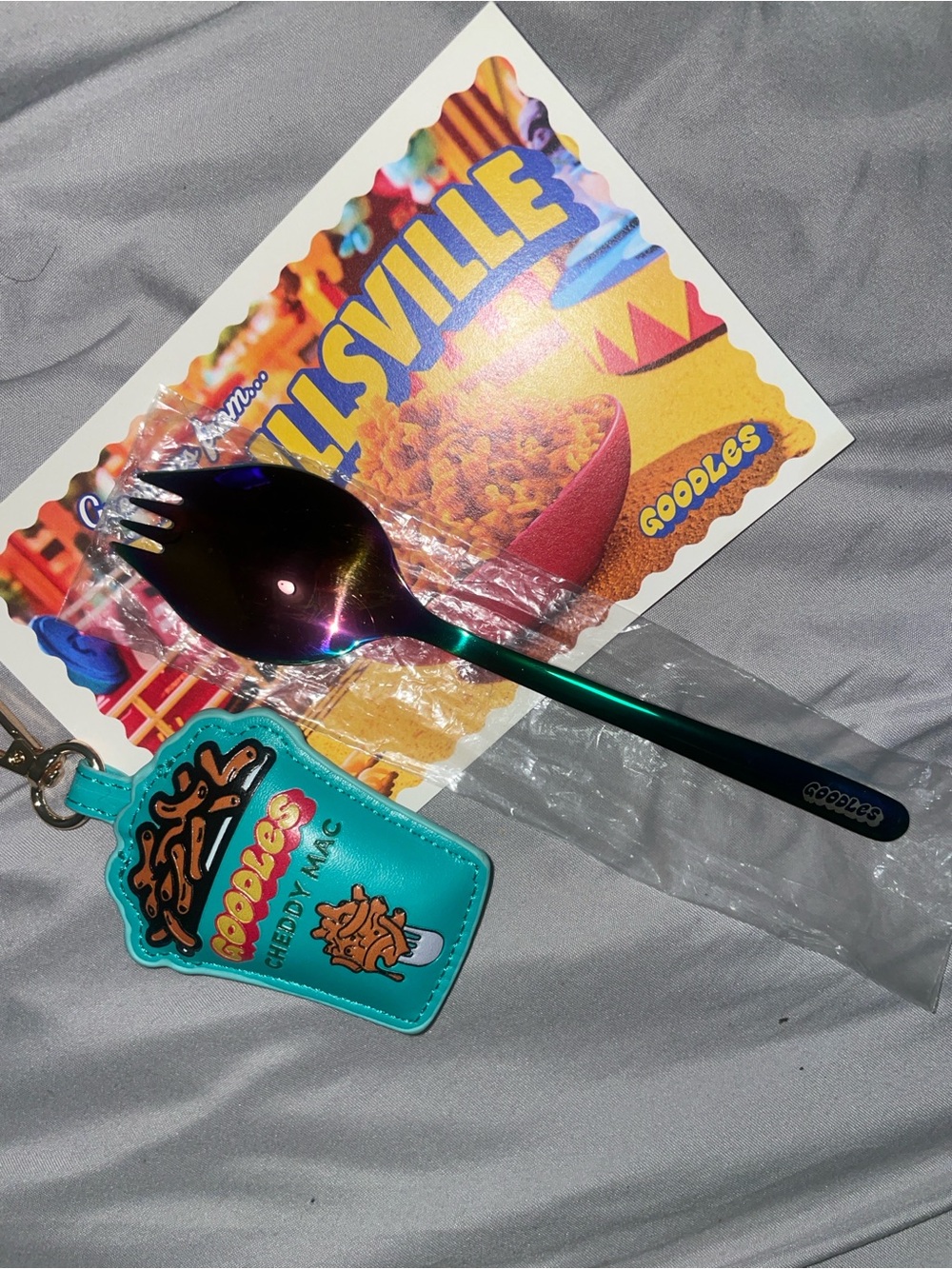 Goodles stainless steel  spoon & bag charm